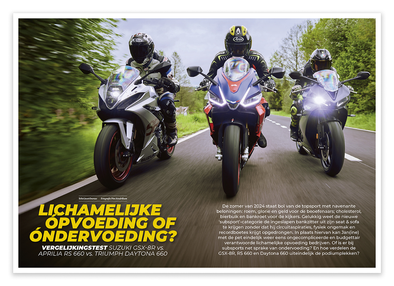 Motorrijder Suzuki GSX-8R vs. Aprilia RS 660 vs. Triumph Daytona 660